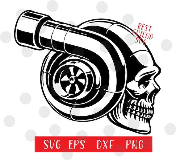 Skull Turbo Charger Logo SVG Design Mechanic Car Racing | Etsy