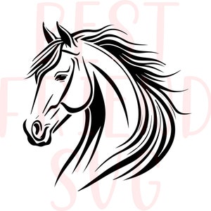 Hermoso archivo svg de caballo para cricut y silueta, Caballo SVG, Cabeza de caballo svg, Caballo svg eps dxf png descarga instantánea, Mustang, deporte de caballo