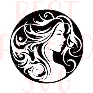 Haircut Fashion Girl Woman Silhouette SVG, Png, Eps, Dxf Hair Salon Stylist Beauty Hairdresser Svg, Graphics Logo Digital Clip Art