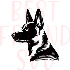 German Shepherd portrait dog png, dxf, eps, svg icon, German Shepherd vector graphic design digital illustration cut file cuttable, cricut