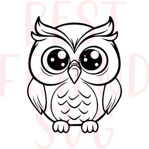 Mooie uil svg-bestand voor cricut en silhouet, uil SVG, uil hoofd svg, uil svg eps dxf png instant download, schattige uil svg