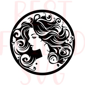 Haircut Fashion Girl Woman Silhouette SVG, Png, Eps, Dxf Hair Salon Stylist Beauty Hairdresser Svg, Graphics Logo Digital Clip Art