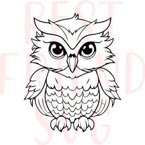 Mooie uil svg-bestand voor cricut en silhouet, uil SVG, uil hoofd svg, uil svg eps dxf png instant download, schattige uil svg