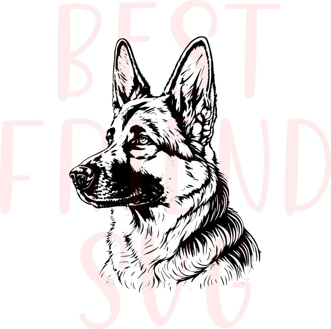 ジャーマン シェパードの肖像画犬 png、dxf、eps、svg アイコン