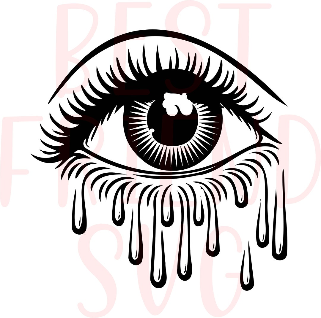Crying Eye Svg, Eye Svg, Png, Dxf, Eps, Cry, Heart, Tattoo Style, Wall ...
