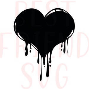 Può includere: Forma di cuore nero che cola, un elemento di design grafico per un SVG di migliore amico.