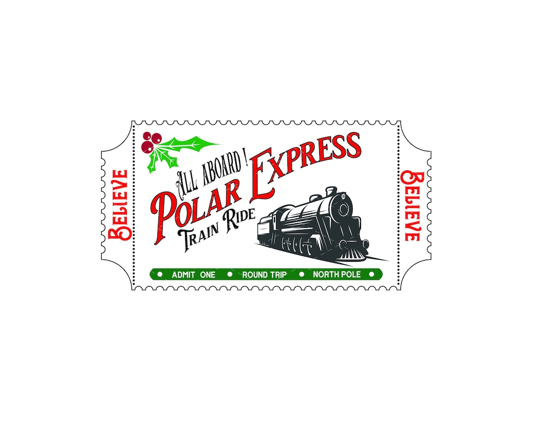 Polar Express Ticket Svg Dxf Cut File and Printable for Your Etsy
