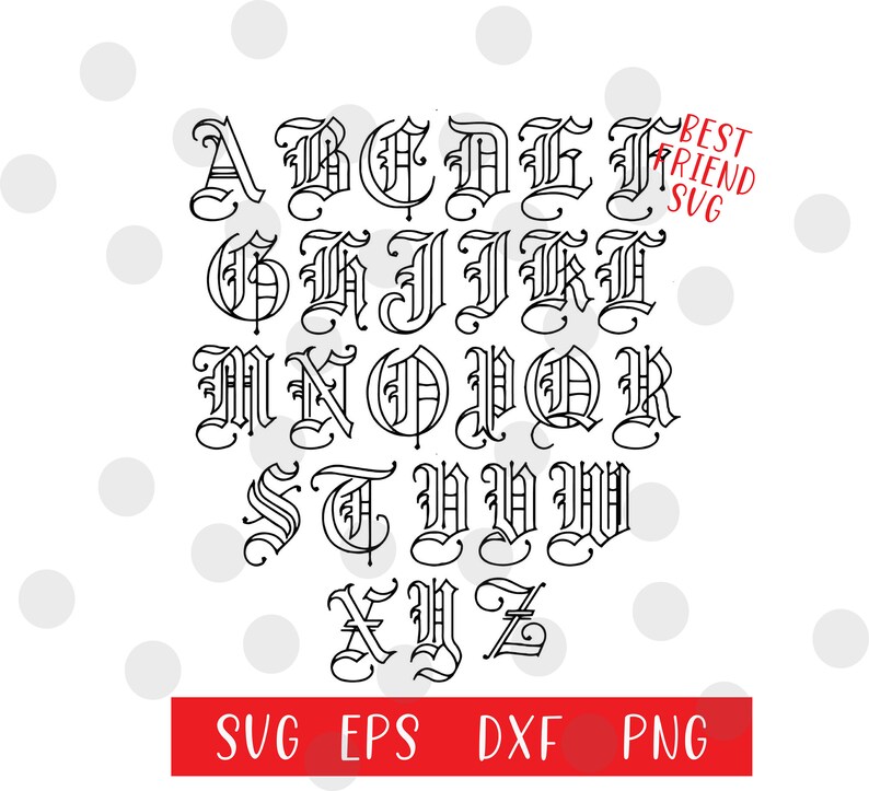 Svg Old English Font Download Fonts Digital Swirly Font Etsy