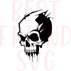 Dripping Skull SVG, Skeleton SVG, Gothic Decal T-Shirt Sticker Graphics, Cut Cutting File Printable Clipart Vector Digital Dxf Png Eps Svg