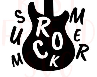 Summer Rock Design Shirt Svg Png, Dxf, Eps, Rock n Roll SVG, Vinyl Decal Sticker T-shirt CNC Laser Clipart