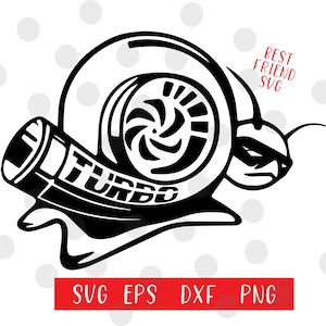 Snail Turbo charger Logo SVG Design Mechanic Car Racing Motorcycle Auto Car Garage Shop Speed Power Motor Turbo Charger SVG Cut Eps Dxf PNG