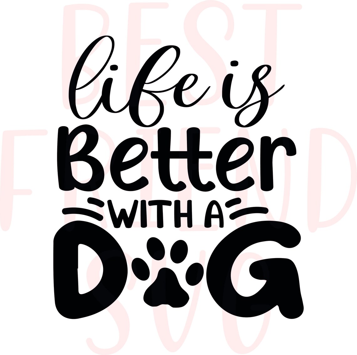 Life is Better With a Dog SVG Eps Dxf Png Cut File for Etsy