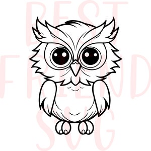 Mooie uil svg-bestand voor cricut en silhouet, uil SVG, uil hoofd svg, uil svg eps dxf png instant download, schattige uil svg