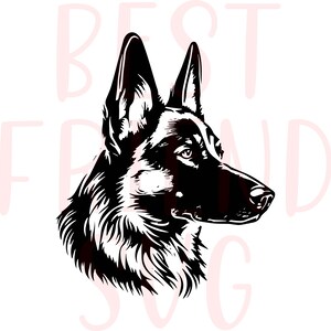 German Shepherd portrait dog png, dxf, eps, svg icon, German Shepherd vector graphic design digital illustration cut file cuttable, cricut