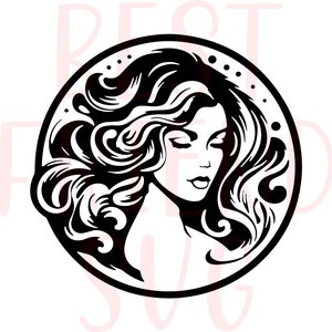 Haircut Fashion Girl Woman Silhouette SVG, Png, Eps, Dxf Hair Salon Stylist Beauty Hairdresser Svg, Graphics Logo Digital Clip Art