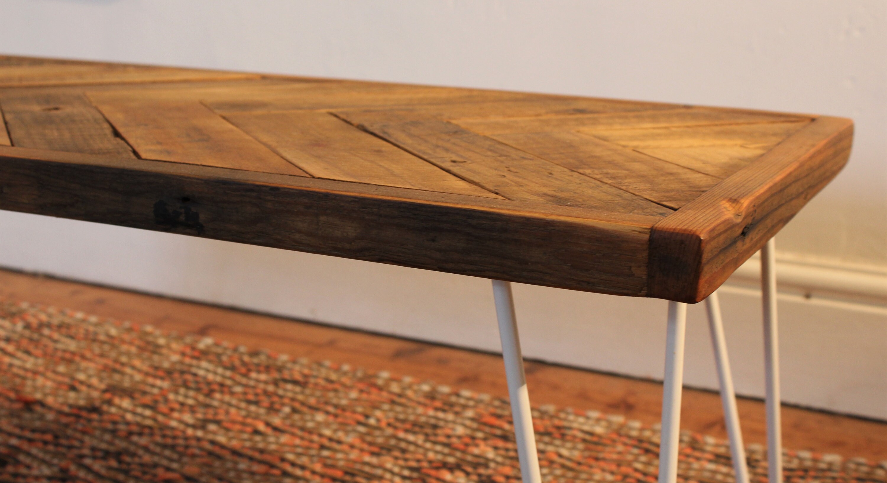 Industrial Hairpin Leg Coffee Table Handcrafted Reclaimed Wood Etsy