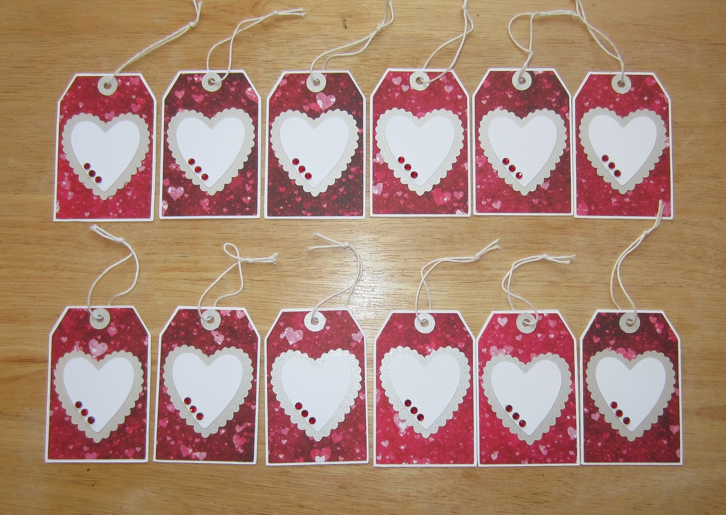 Rhinestone Heart Gift Tags Love Tags Heart Tags Cricut