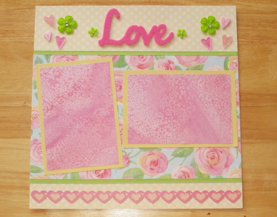 love scrapbook page love scrapbook layout 12 x 12 etsy