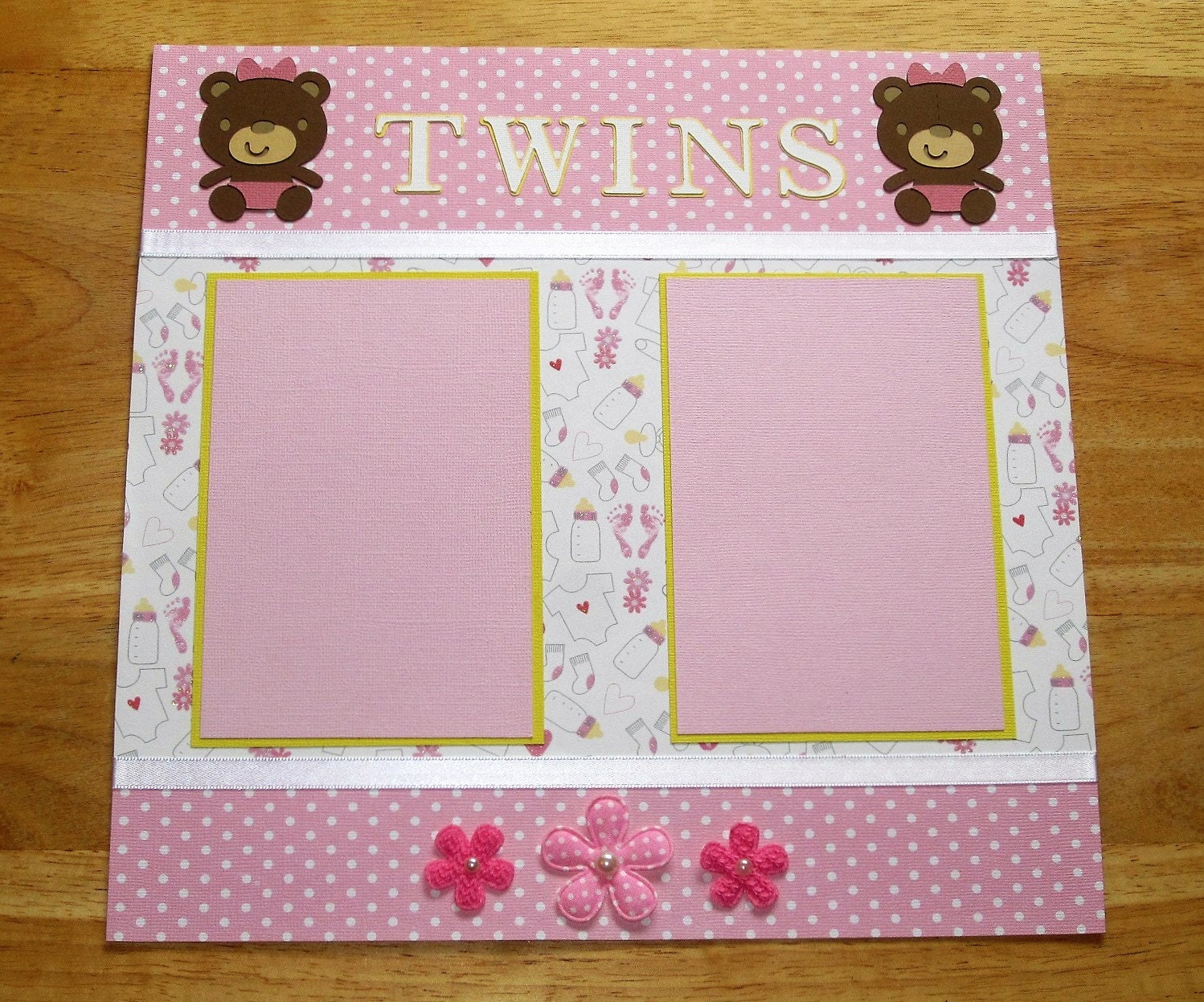 Baby Girl Twins Scrapbook Page Baby Girl Twins Scrapbook Etsy