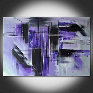 Large size, Original Abstract painting, Contemporary Modern Fine Art, Acrylic Canvas Art, Purple painting, Wall decor, 23.6 x 35.4 in image 4