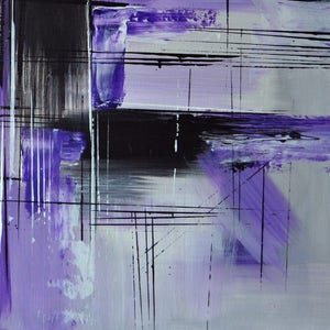 Large size, Original Abstract painting, Contemporary Modern Fine Art, Acrylic Canvas Art, Purple painting, Wall decor, 23.6 x 35.4 in image 7