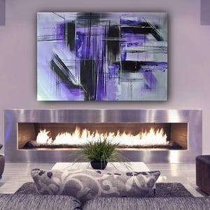 Large size, Original Abstract painting, Contemporary Modern Fine Art, Acrylic Canvas Art, Purple painting, Wall decor, 23.6 x 35.4 in image 10