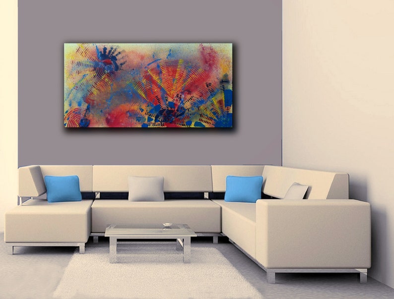 Original Abstract painting, Original abstract, Contemporary Modern Art, Acrylic Canvas Art, Canvas painting, Large size 24x 48 in / 61x122cm image 4