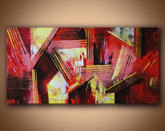 Abstract Painting, Original Abstract painting, Contemporary Modern Fine Art, Colorful Canvas Art, Large size, Wall decor,  24 x 48 in