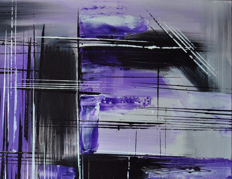 Large size, Original Abstract painting, Contemporary Modern Fine Art, Acrylic Canvas Art, Purple painting, Wall decor, 23.6 x 35.4 in image 6