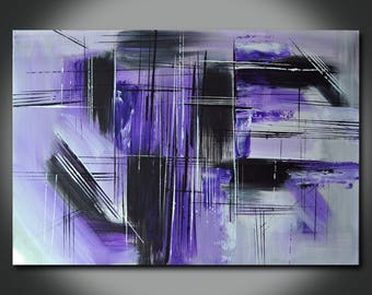 Large size, Original Abstract painting, Contemporary Modern Fine Art, Acrylic Canvas Art, Purple painting, Wall decor, 23.6 x 35.4 in