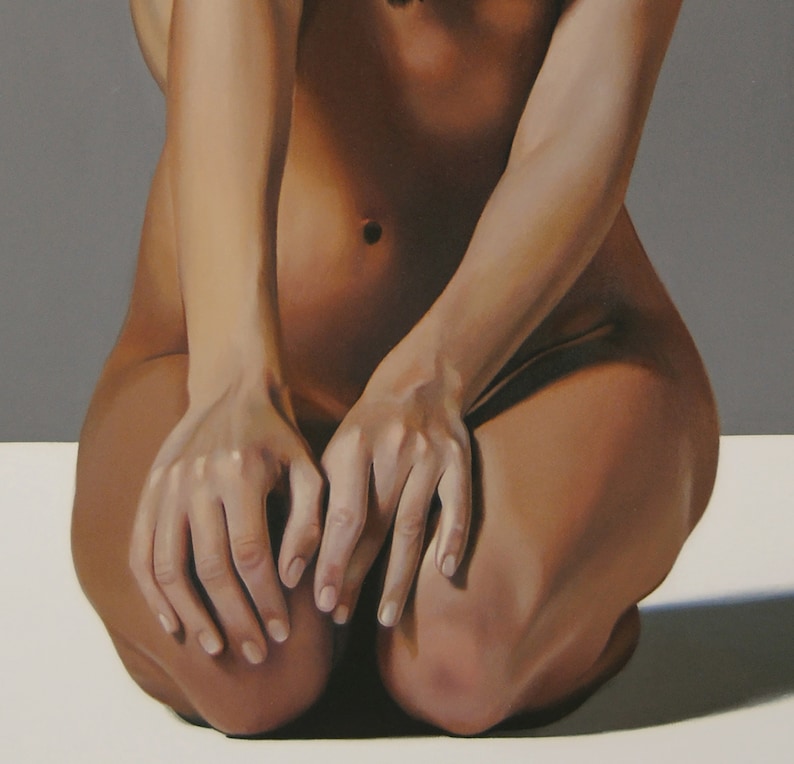 Nude woman, Erotic Painting, Nacked Female, Nude Woman Portrait, Hyperrealism, Made to Order Art, Commissioned Painting, Certificate image 3
