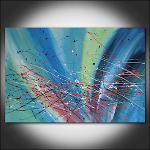 Abstract Painting, Original Abstraction, Contemporary Modern Fine Art, Colorful Canvas Art, Large size, Wall art, Wall decor, 23.6 x 35.4 in