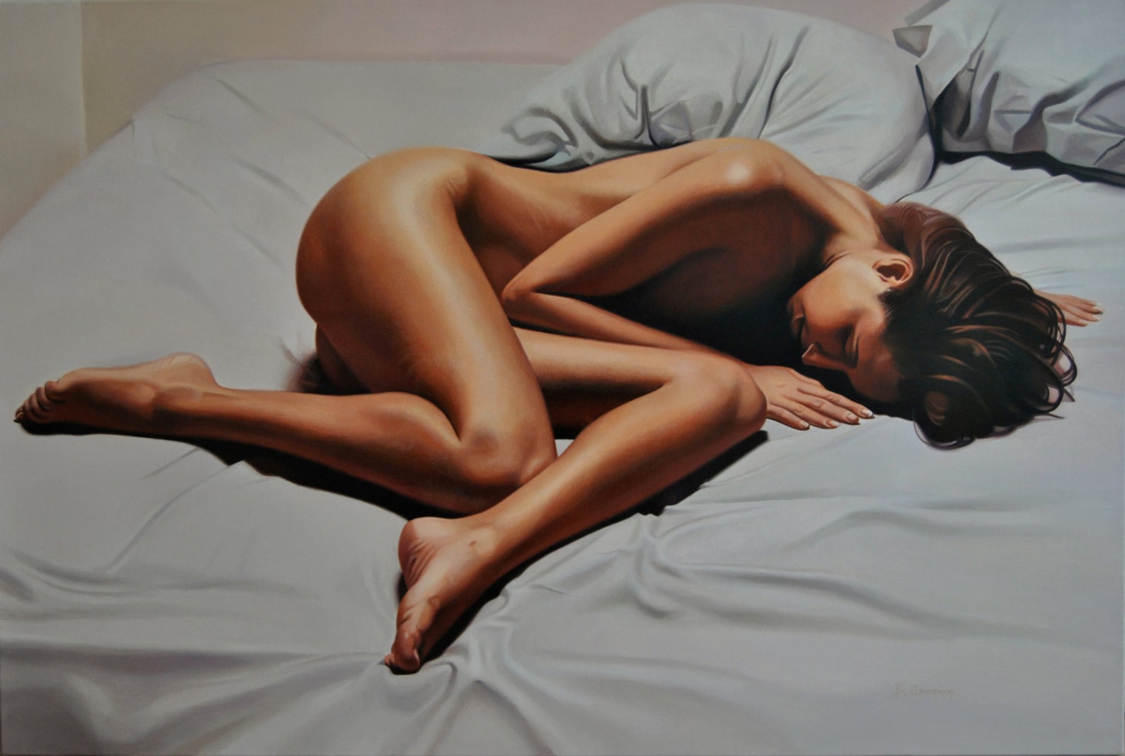 Original Oil Painting After Sex Painting By Victoria Teslimovka