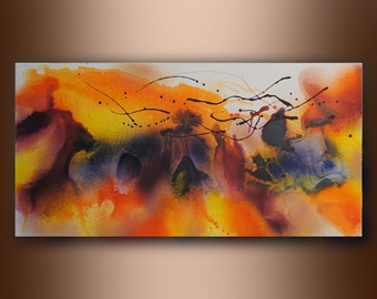 Abstract Painting, Original Abstract painting, Contemporary Modern Fine Art, Colorful Canvas Art, Large size, Wall decor,  24 x 48 in