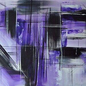 Large size, Original Abstract painting, Contemporary Modern Fine Art, Acrylic Canvas Art, Purple painting, Wall decor, 23.6 x 35.4 in image 2