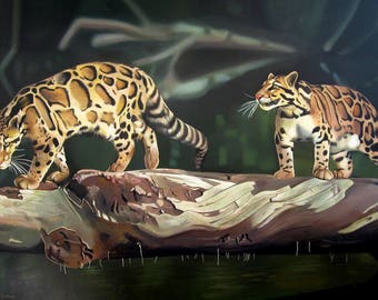 Gepard painting, Wild Cats Portrait, Original and Handmade, Animal painting, Large painting, Hyperrealism, Leopards, Certificate Attached