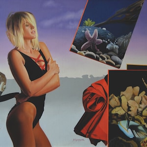 Sea world,Oil on Canvas Painting, Surreal,Original and Handmade Art,Certificate Attached by Valeri Tsvetkov ,15.7x 23.6 in