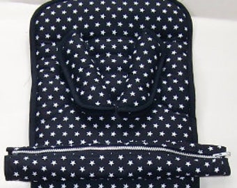 Seat liner, stroller shoulder pads and  bar cover custom made for "Britax ", black