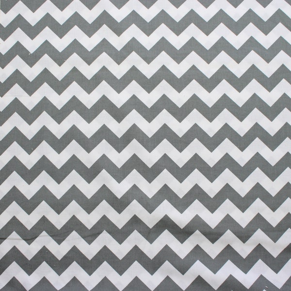 Cotton fabric  gray chevron zigzag