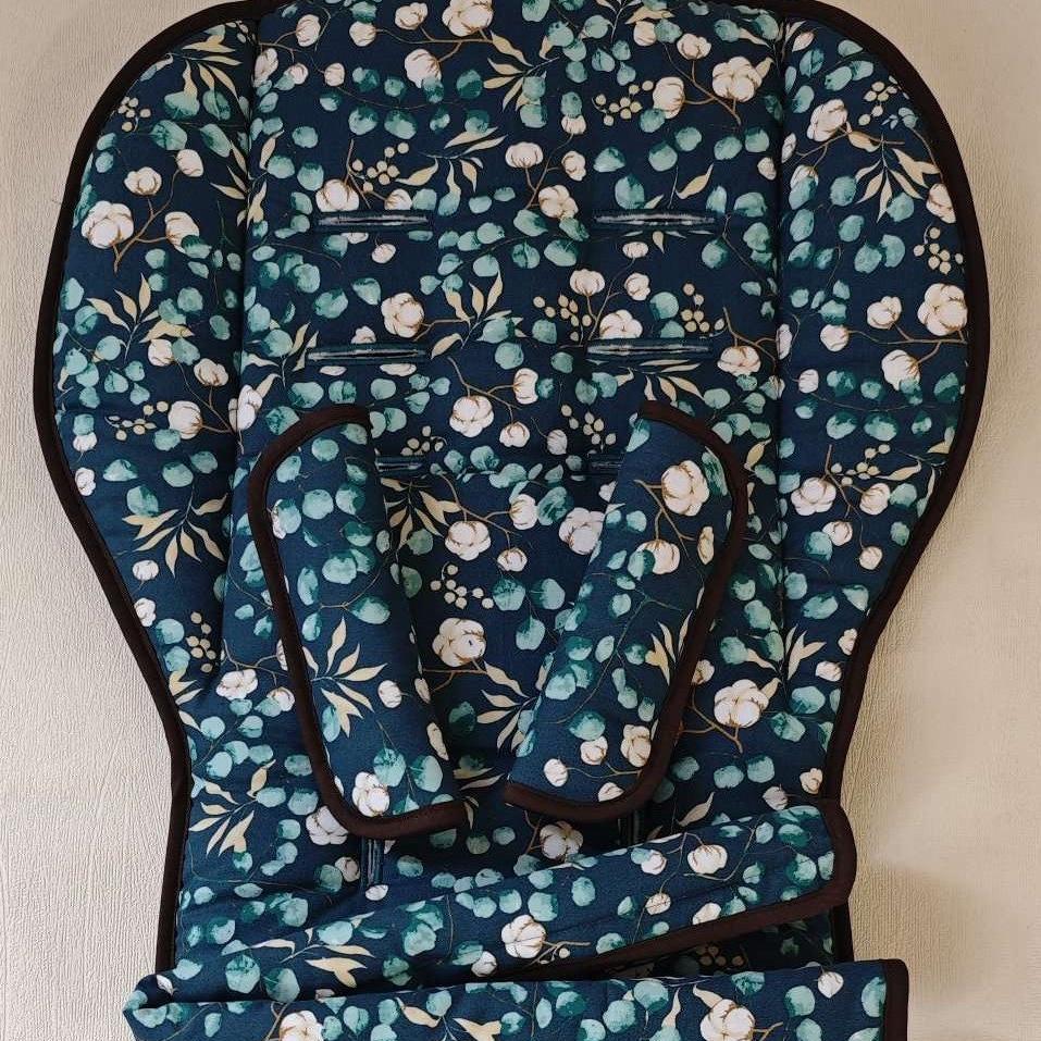Seat cover with matching belt pads and bar cover for Joie