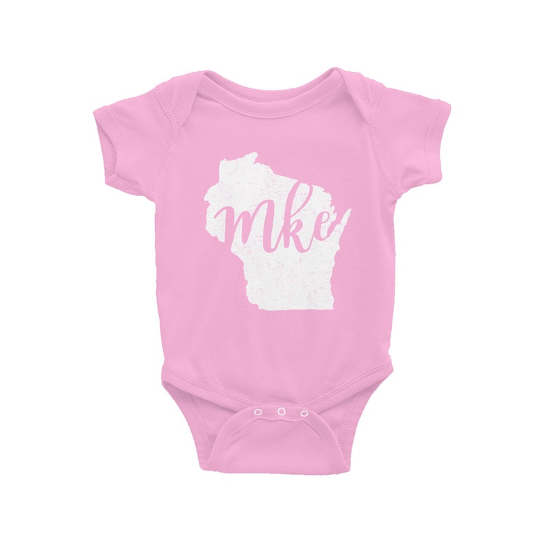Milwaukee One-Piece MKE Wisconsin Bodysuit Baby Shower Gift Gender Neutral Milwaukee Baby Outfit The Busy Bee