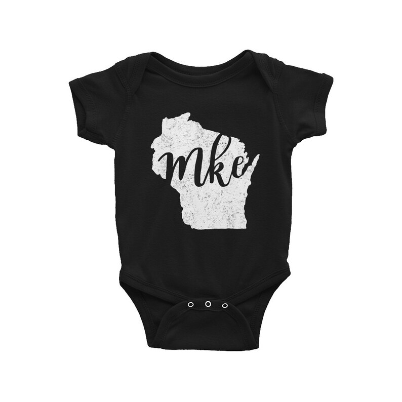 Milwaukee One-Piece MKE Wisconsin Bodysuit Baby Shower Gift Gender Neutral Milwaukee Baby Outfit The Busy Bee