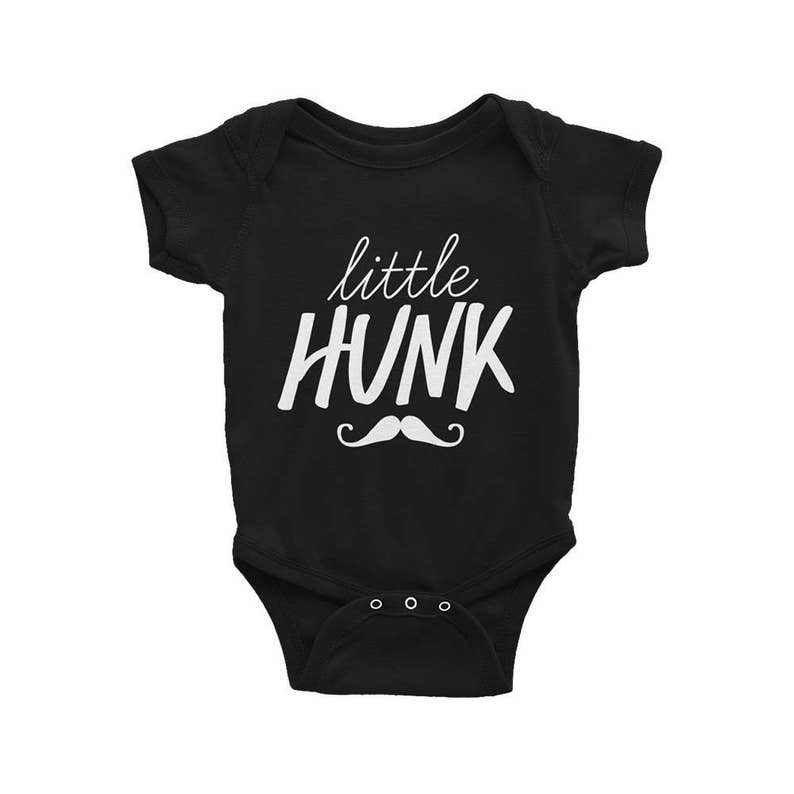 Little Hunk One-Piece Funny Baby Bodysuit Baby Boy Gift Baby Shower Gift Baby Mustache The Busy Bee