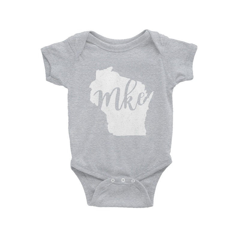 Milwaukee One-Piece MKE Wisconsin Bodysuit Baby Shower Gift Gender Neutral Milwaukee Baby Outfit The Busy Bee