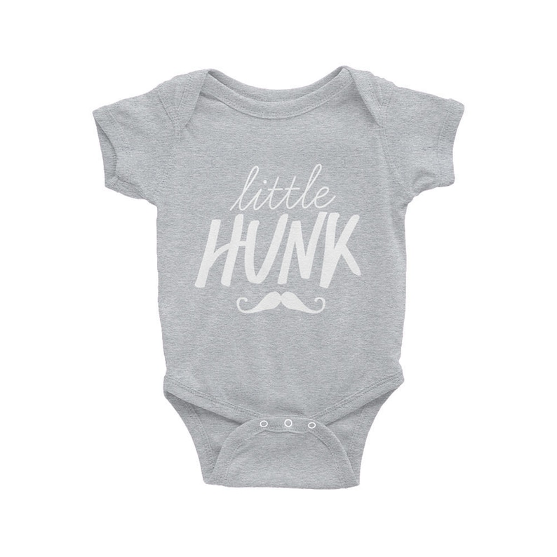 Little Hunk One-Piece Funny Baby Bodysuit Baby Boy Gift Baby Shower Gift Baby Mustache The Busy Bee