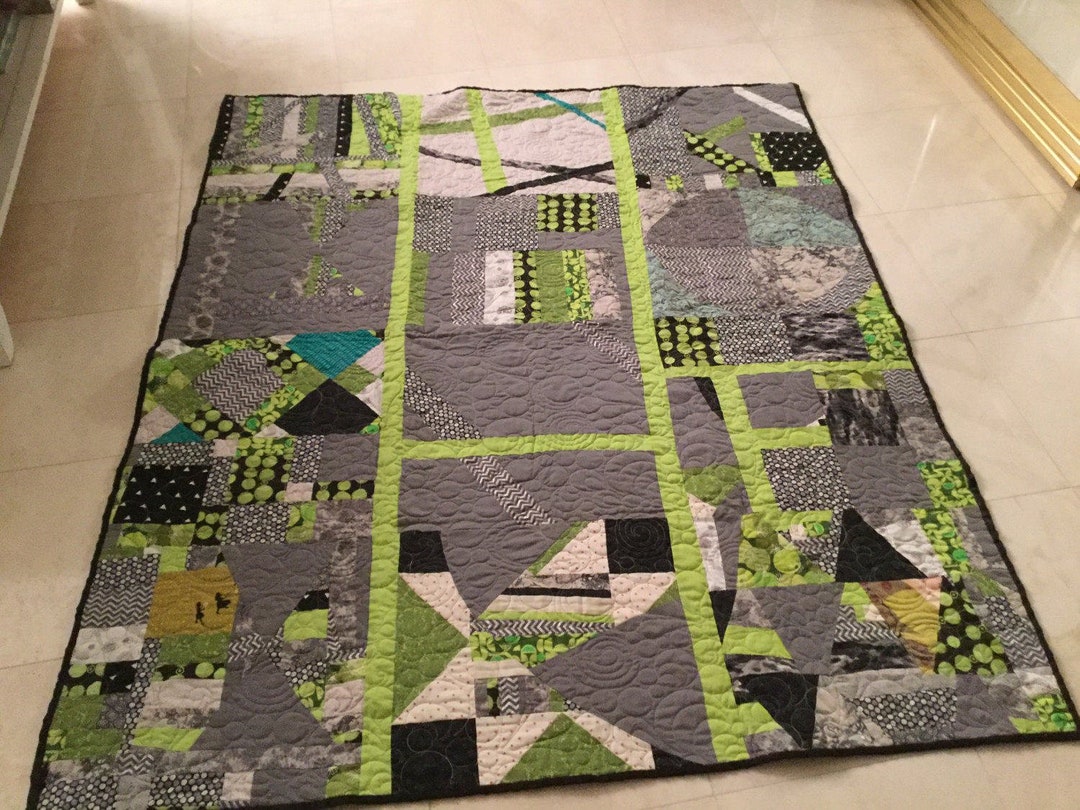 Sale Modern Colorful Versatile Wall Quilt or Throw for Bed or Couch One ...