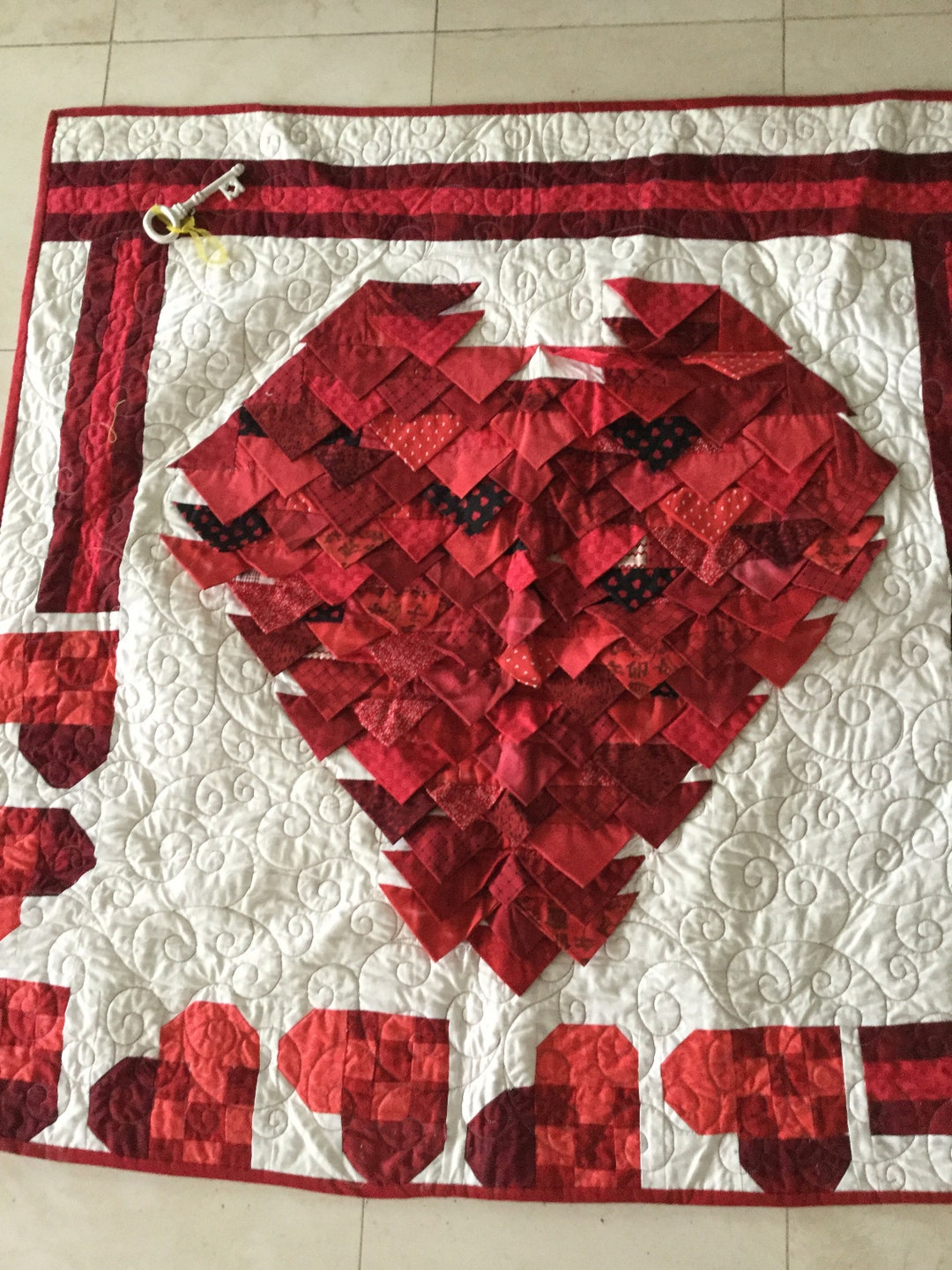 Valentine 3 D Quilted Heart Wall Hanging for Your Love One - Etsy
