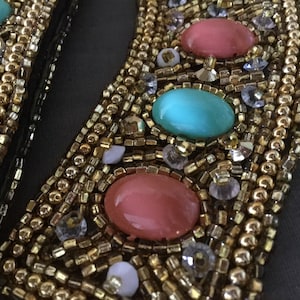 Removable collar and cuffs to add to dress, tank , suit,  or wedding gown.Egyptian look,l