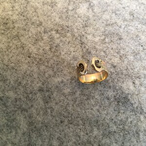 Cartier Look 14 carat tri color gold ring Double C size 7. Sale 750.00 image 5