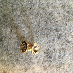 Cartier Look 14 carat tri color gold ring Double C size 7. Sale 750.00 image 7